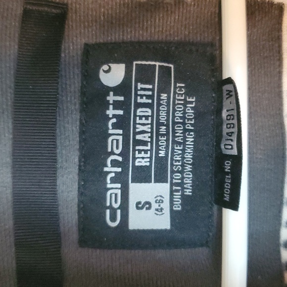 Carhartt Womens Malt Geo Aztec Fleece Pullover Size Small White Grey Cozy Warm - Picture 7 of 16